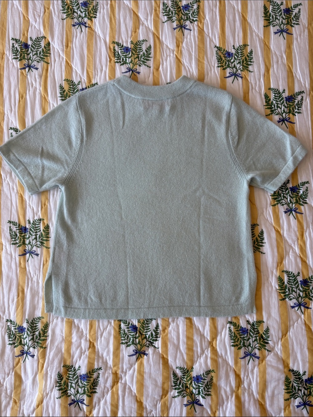 Kitte Women's Short-Sleeve Crewneck Sweater in Light Mint - Picture 3 of 7